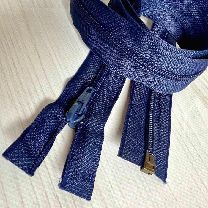 Вита блискавка роз'ємна, 120 см (темно-синя)