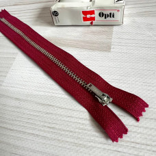 Блискавка металева нероз'ємна Opti, 18 см (бордо)