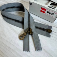 Блискавка металева роз'ємна Opti, 30 см (сіра)