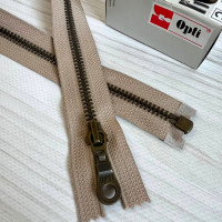 Блискавка металева роз'ємна Opti, 45 см (бежева)