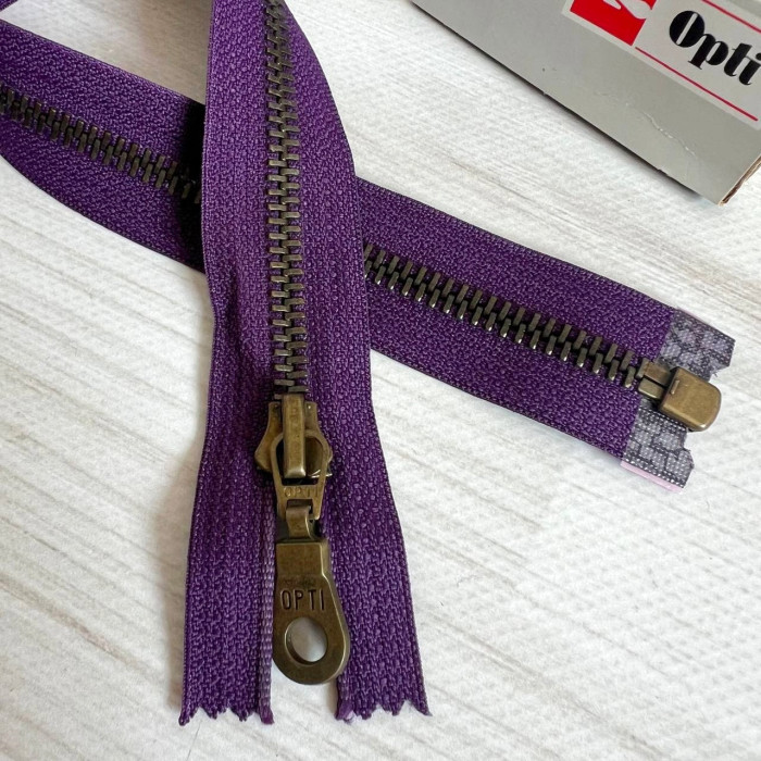 Блискавка металева роз'ємна Opti, 60 см (фіолет)