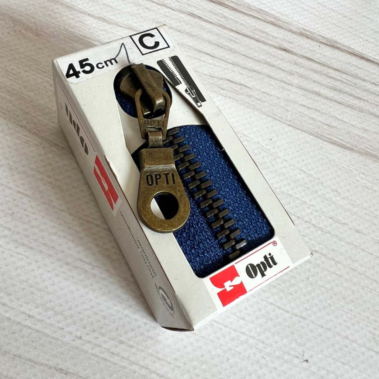 Блискавка металева роз'ємна Opti, 45 см (синя)