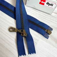 Блискавка металева роз'ємна Opti, 45 см (синя)