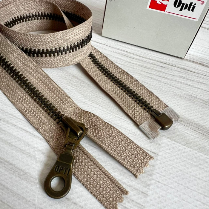 Блискавка металева роз'ємна Opti, 50 см (бежева)