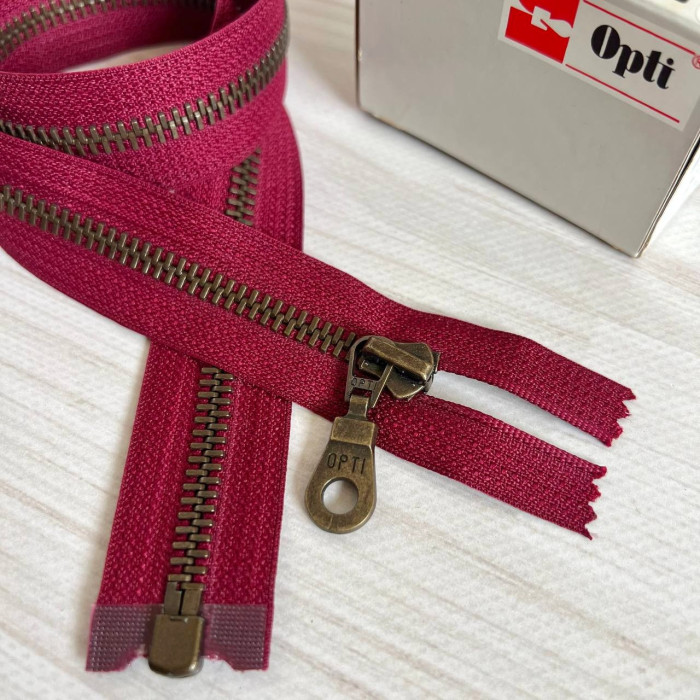 Блискавка металева роз'ємна Opti, 75 см (бордо)