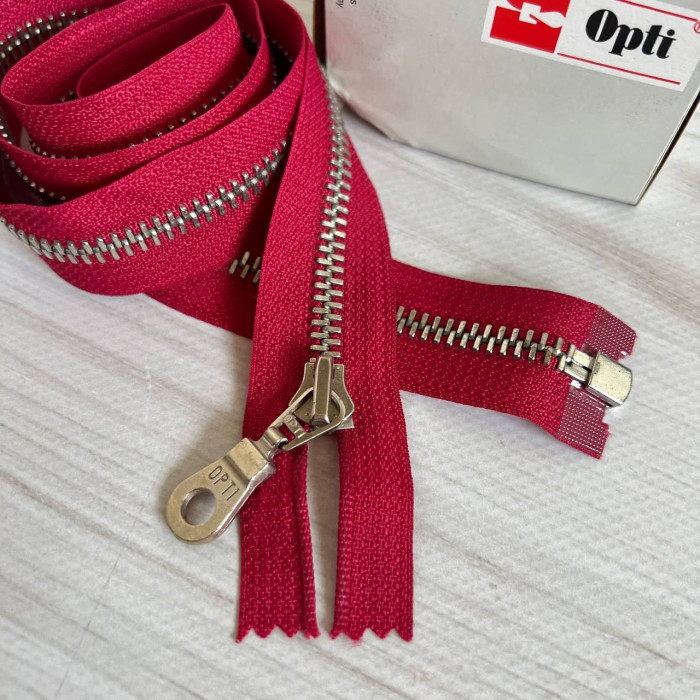 Блискавка металева роз'ємна Opti, 80 см (бордо)