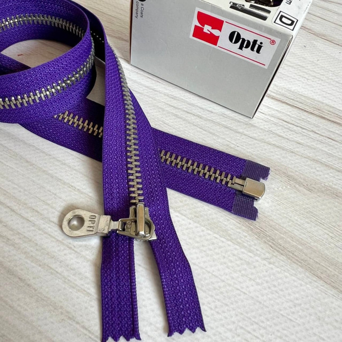 Блискавка металева роз'ємна Opti, 55 см (фіолет)