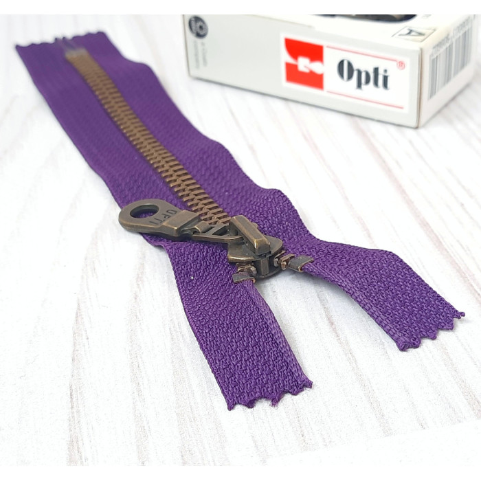 Блискавка металева нероз'ємна Opti, 18 см (фіолет)