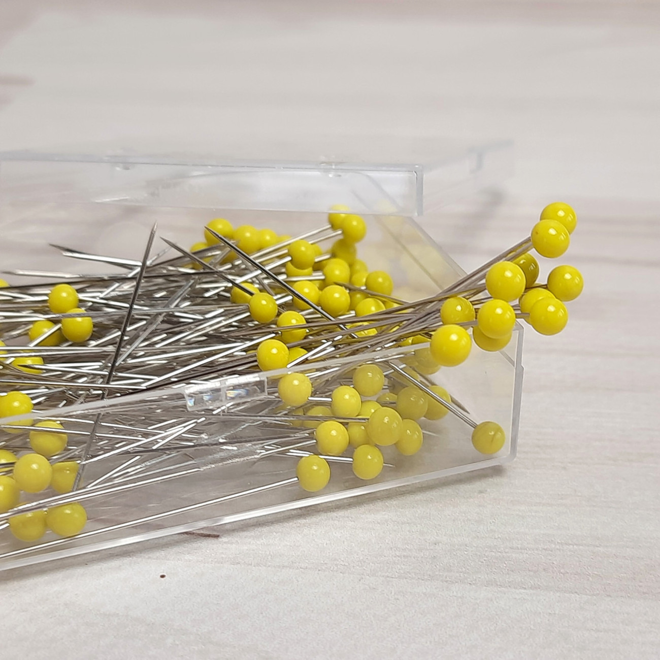 Кравецькі булавки PERFECT, зі скляними жовтими голівками, 0,6*43 мм, 20 г