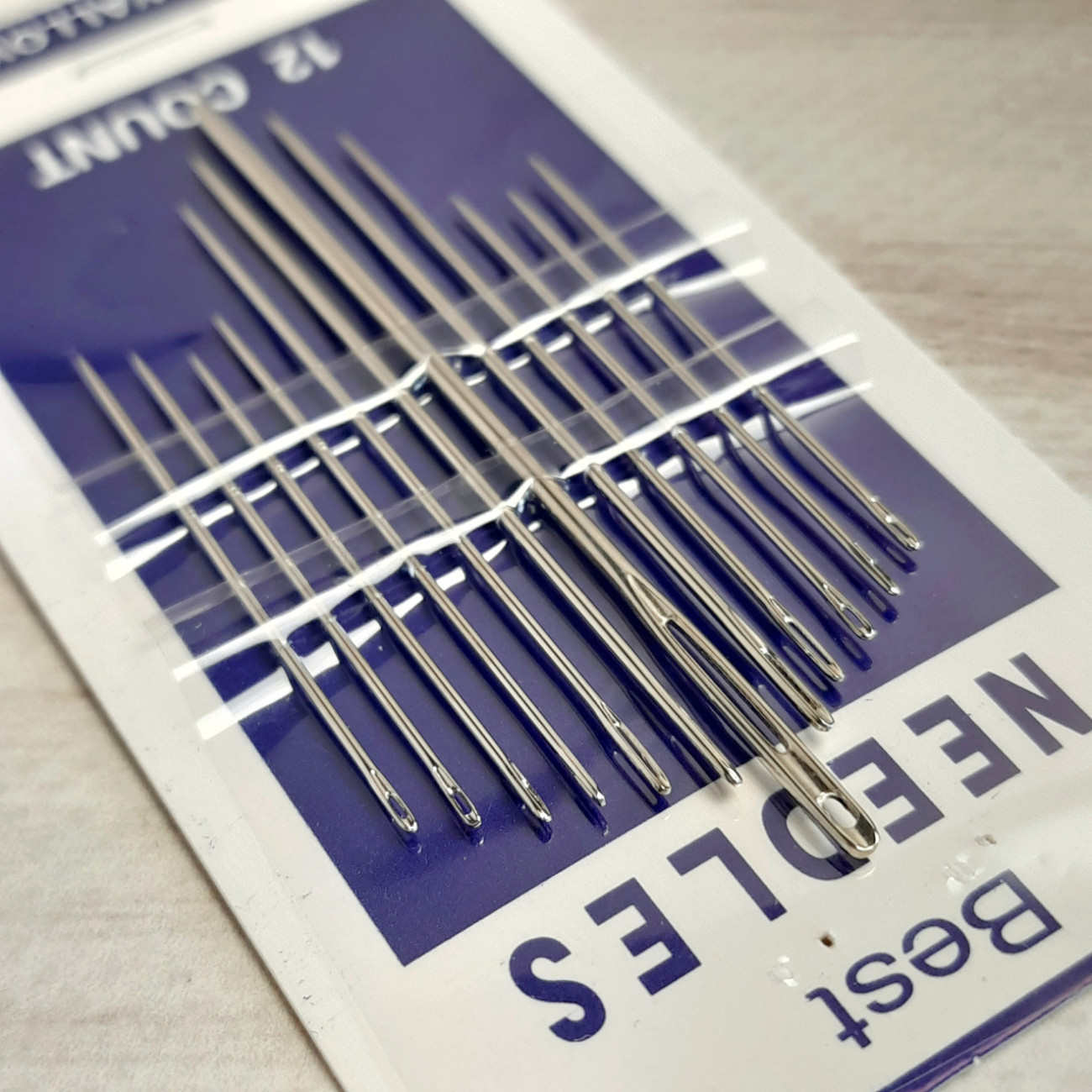 Голки для ручного шиття асорті, набір (12 шт)