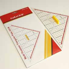 Лінійка трикутник з жовтою ручкою KJ-1330