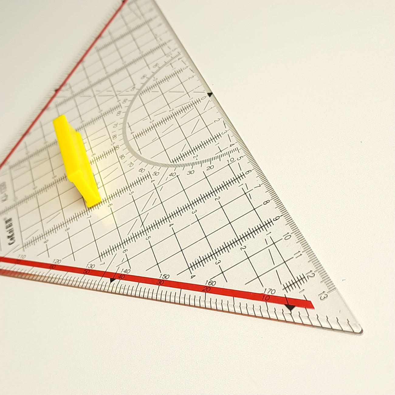 Лінійка трикутник з жовтою ручкою KJ-1330