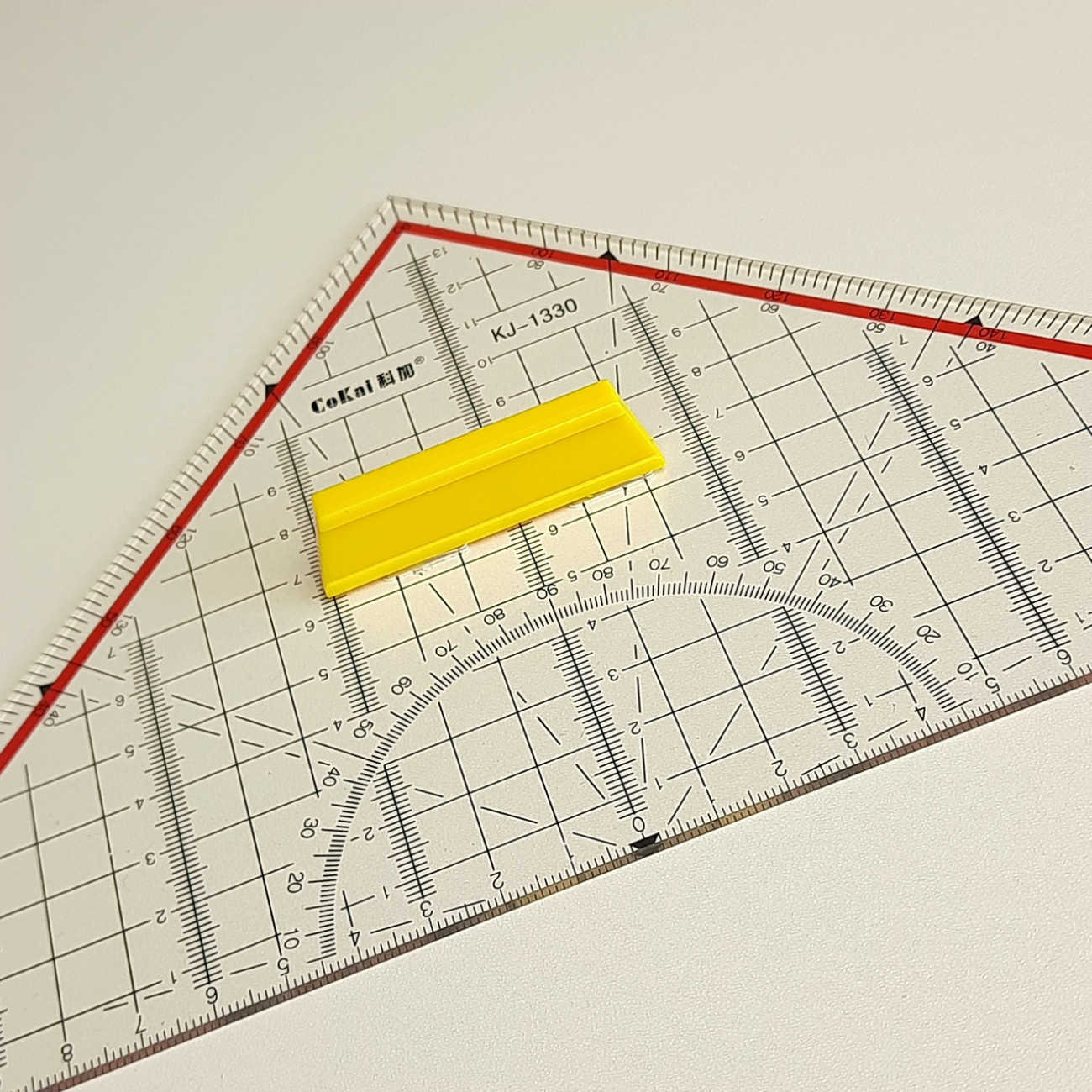 Лінійка трикутник з жовтою ручкою KJ-1330