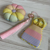 Вінтажний набір Needle Craft (ножиці, чохол для ножиць, гольниця гарбузик)