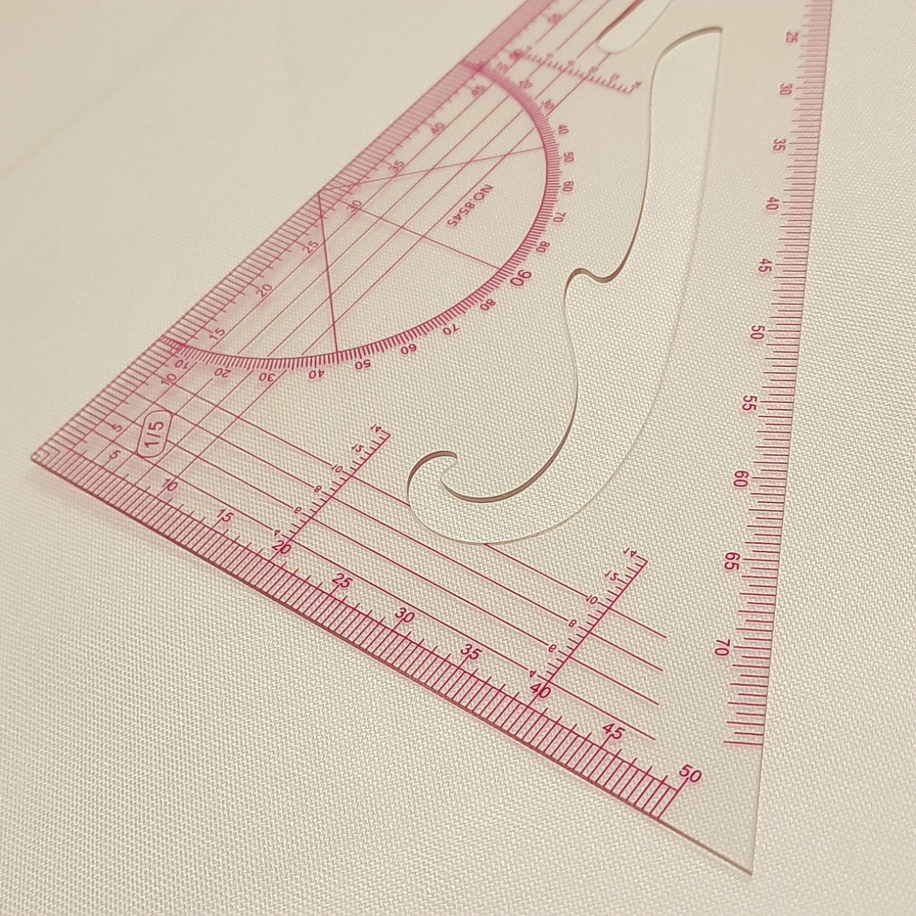 Лінійка трикутник масштабний (1:5)