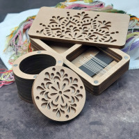 Подарунковий рукодільний набір №1 (прямокутний органайзер з голками та кругла скринька)