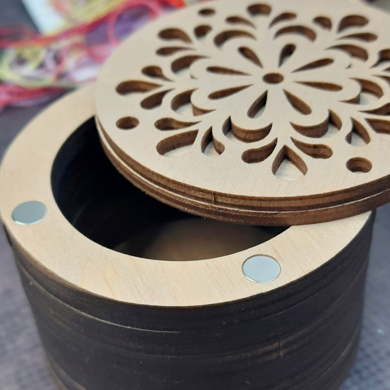 Подарунковий рукодільний набір №1 (прямокутний органайзер з голками та кругла скринька)