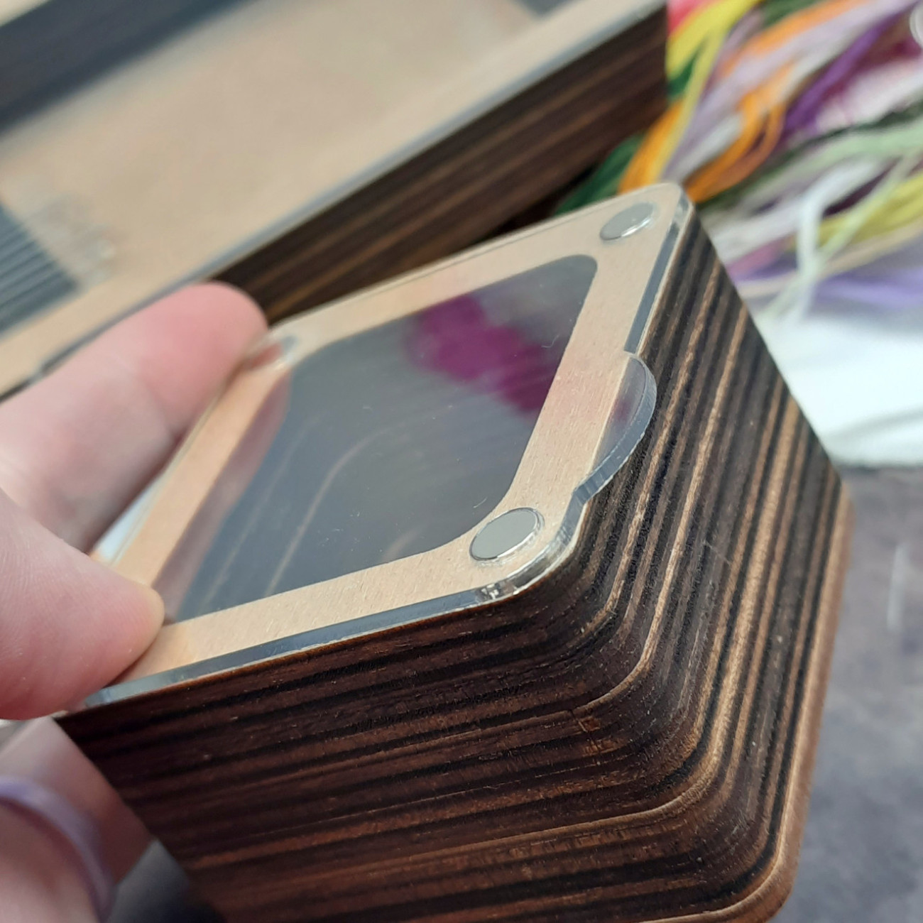 Подарунковий рукодільний набір №3 (скринька квадратна та прямокутна з голками та прозорими кришками)