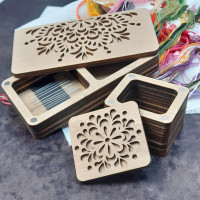 Подарунковий рукодільний набір №4 (скринька квадратна і прямокутна з голками)