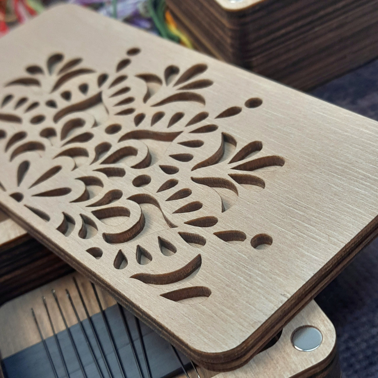 Подарунковий рукодільний набір №4 (скринька квадратна і прямокутна з голками)