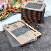 Подарунковий рукодільний набір №5 (скринька квадратна та прямокутна гольниця з голками та прозорими кришками)