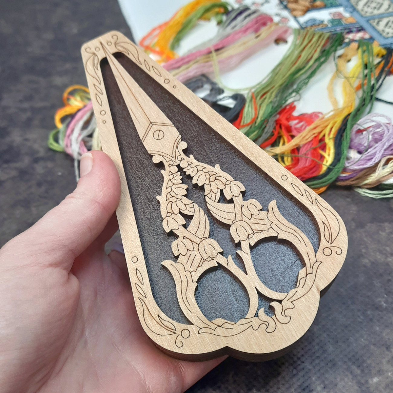 Скринька для ножиць та ножиці вінтажні Європейські (срібло)