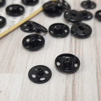 Набір кнопок пришивних металевих 10 мм чорних (12шт)