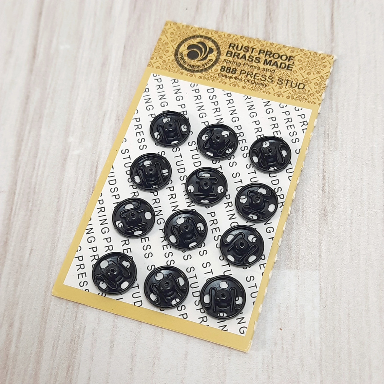 Набір кнопок пришивних металевих 10 мм чорних (12шт)