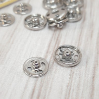 Набір кнопок пришивних металевих 10 мм сріблястих (12шт)
