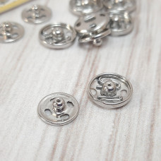 Набір кнопок пришивних металевих 10 мм сріблястих (12шт)