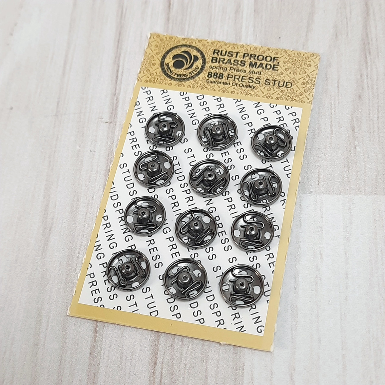 Набір кнопок пришивних металевих 10 мм темно-сріблястих (12шт)