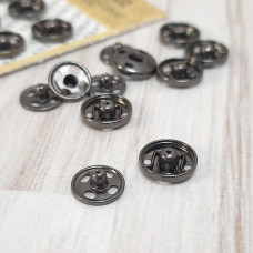Набір кнопок пришивних металевих 10 мм темно-сріблястих (12шт)