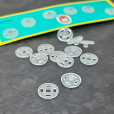 Набір кнопок пришивних пластикових 10 мм прозорих (6шт)