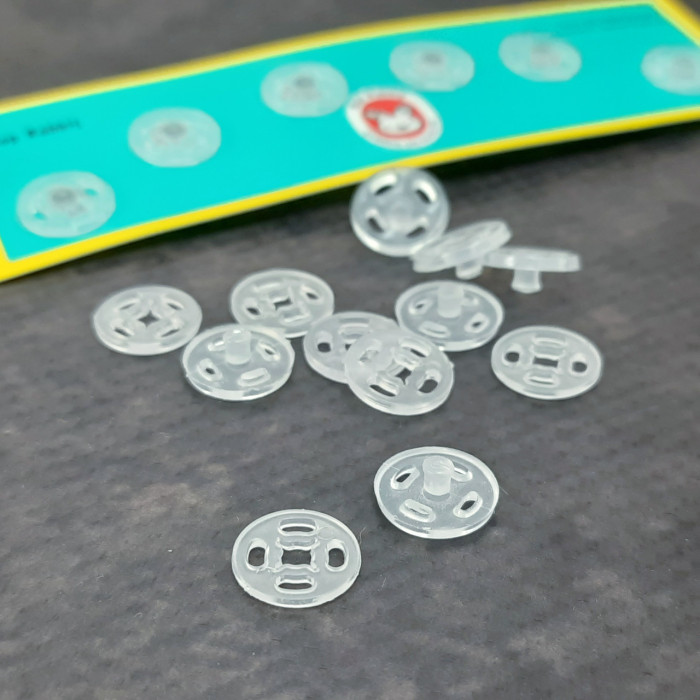 Набір кнопок пришивних пластикових 10 мм прозорих (6шт)