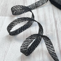 Тасьма клейова ниткопрошивна по косій 6мм, чорна