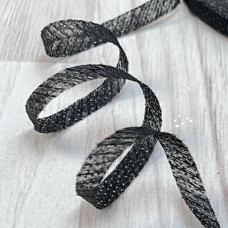 Тасьма клейова ниткопрошивна по косій 6мм, чорна