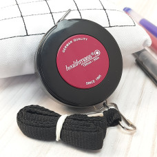 Рулетка, сантиметр кравецький, 150 см, чорна з малиновою серединкою