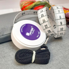 Рулетка, сантиметр кравецький, 150 см, біла з фіолетовою серединкою