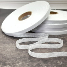 Тасьма ниткопрошивна клейова дольова, 10 мм, біла ,моток 100м