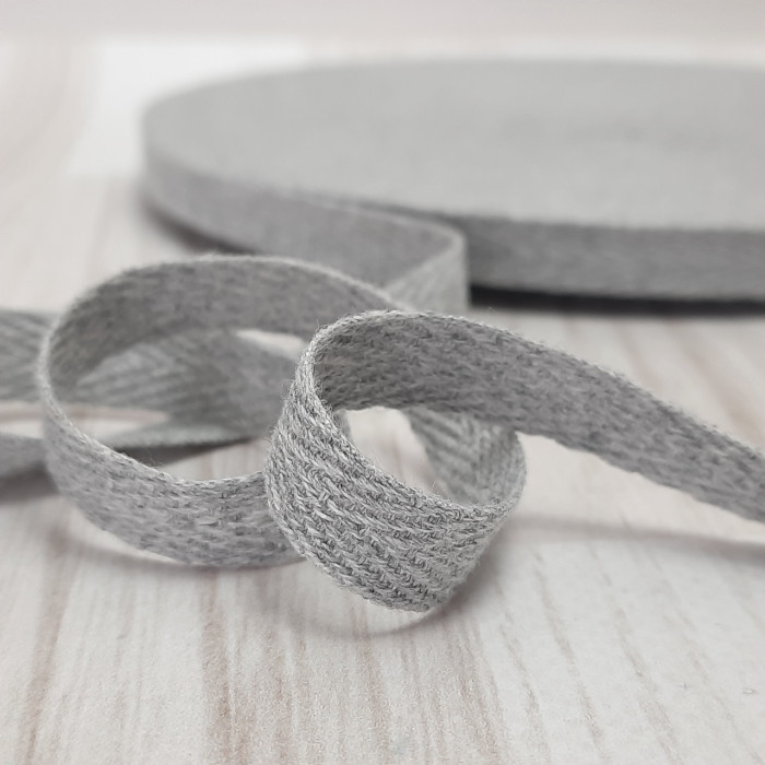 Тасьма кіперна 1 см, сірий меланж