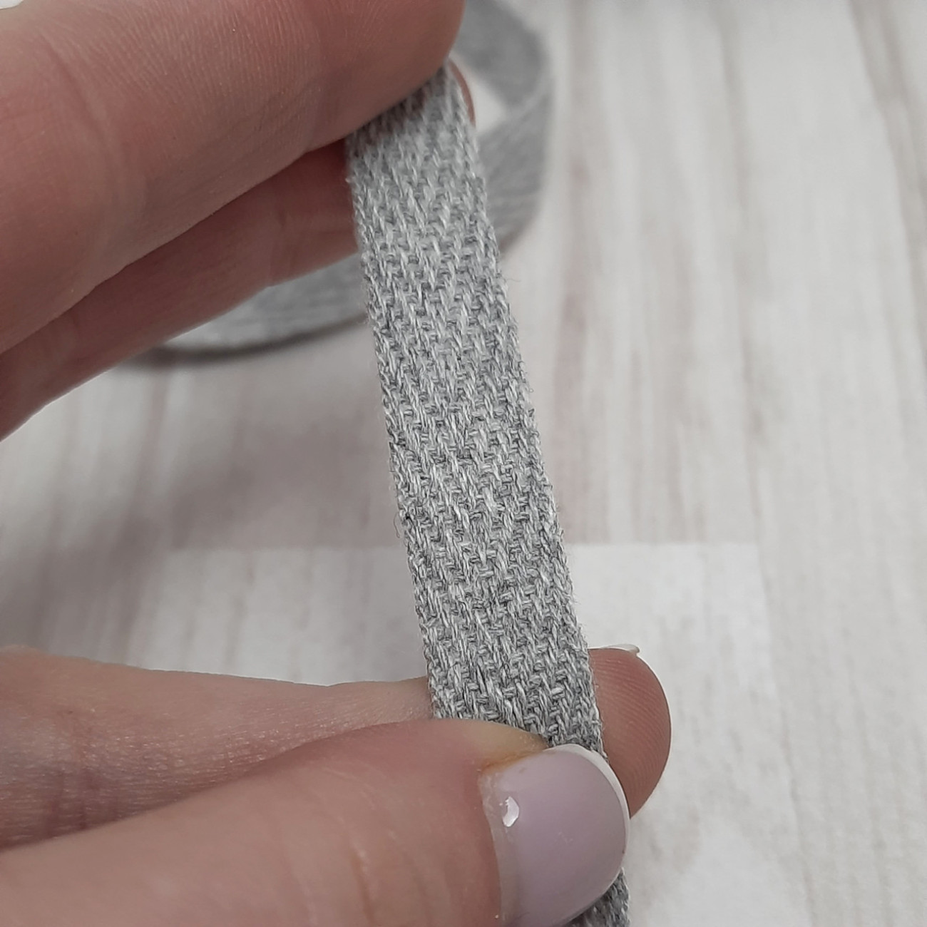 Тасьма кіперна 1 см, сірий меланж