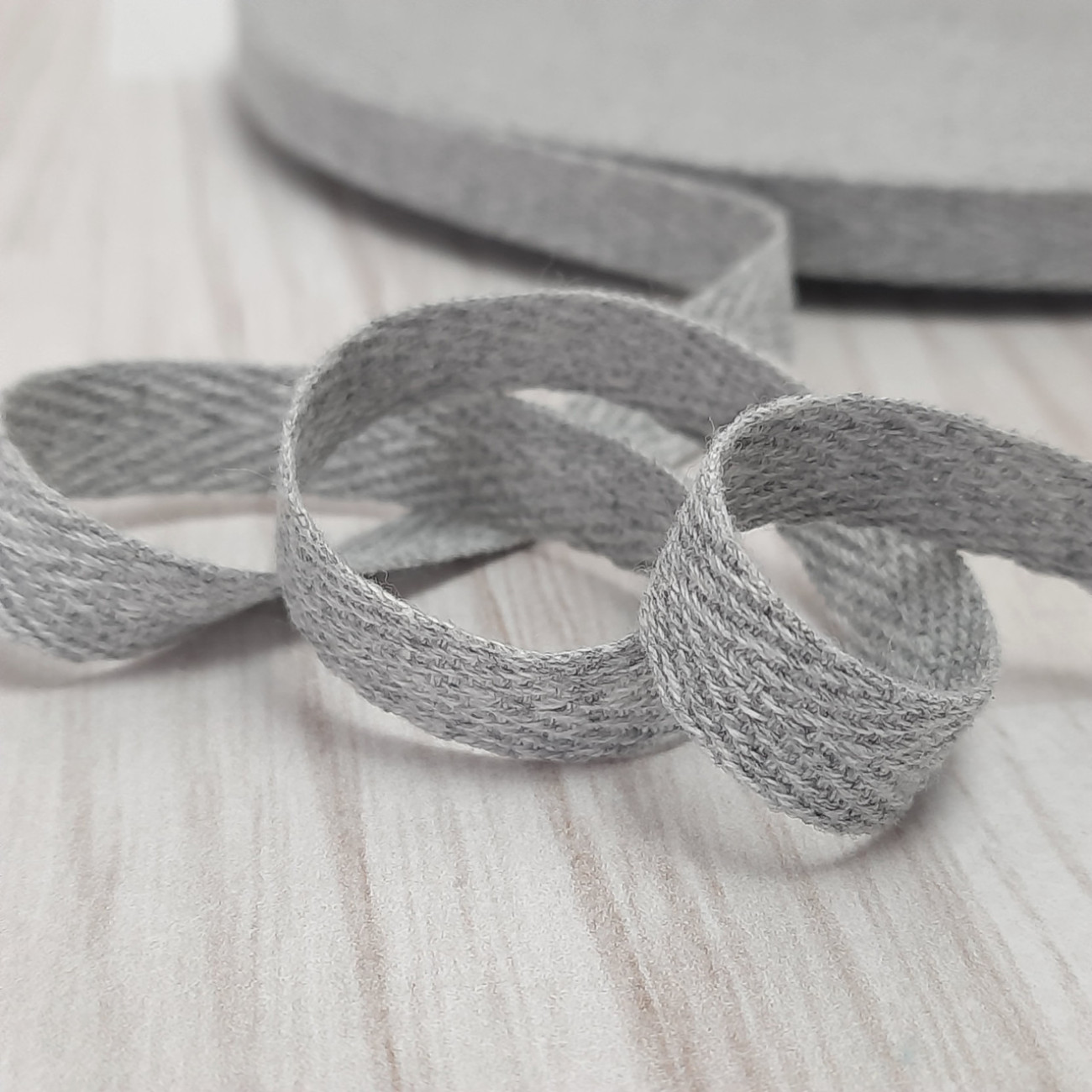 Тасьма кіперна 1 см, сірий меланж