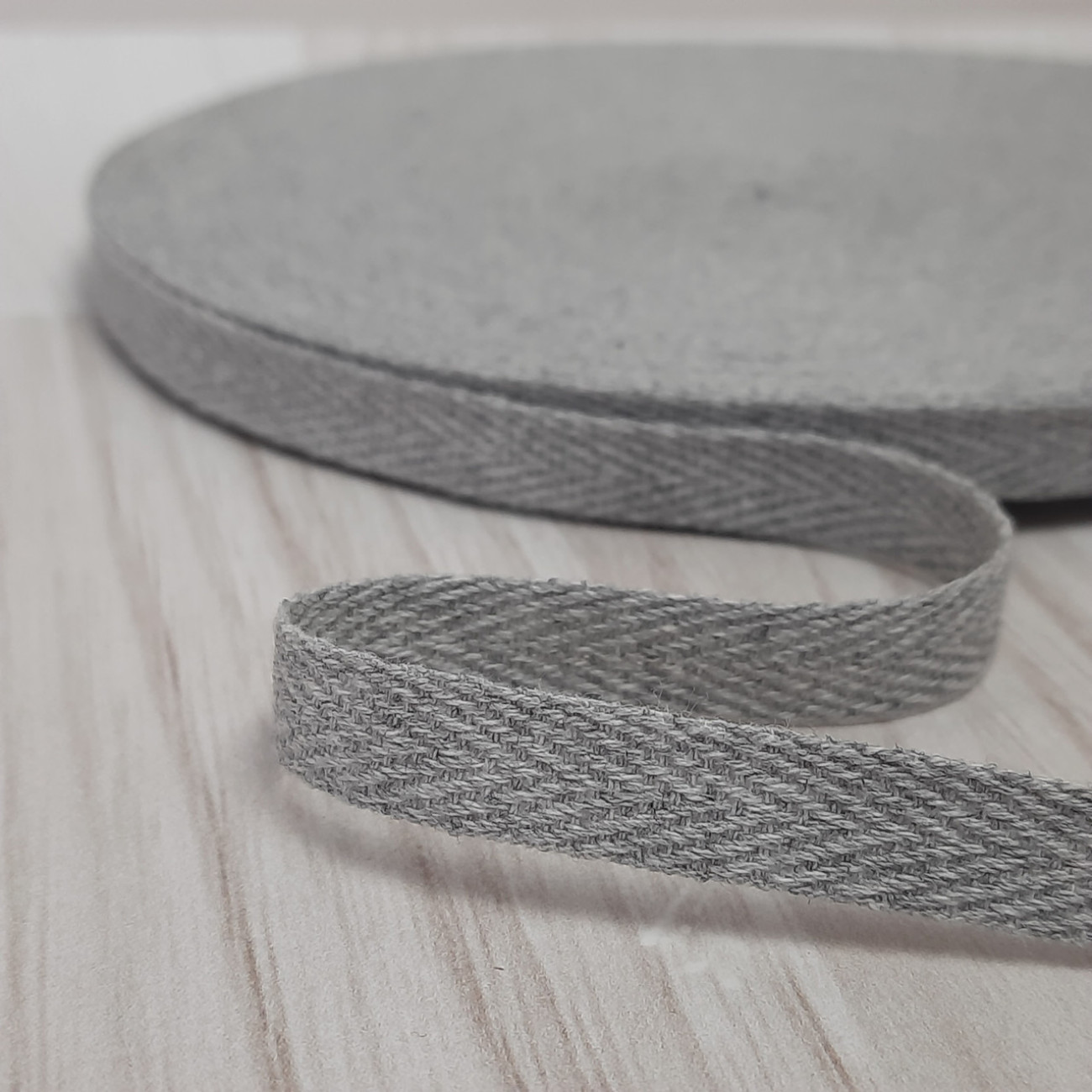 Тасьма кіперна 1 см, сірий меланж