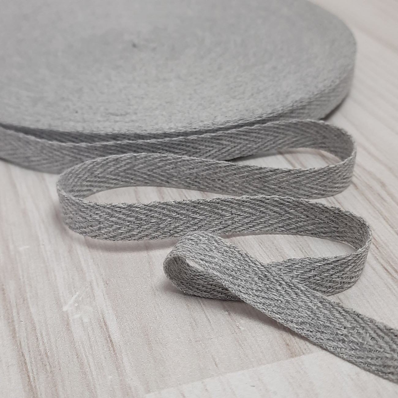Тасьма кіперна 1 см, сірий меланж