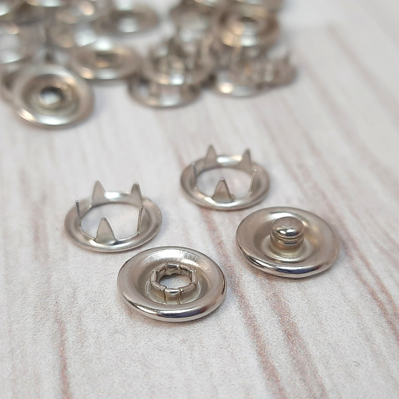 Кнопка трикотажна Baby 9,5 мм срібляста (10шт)