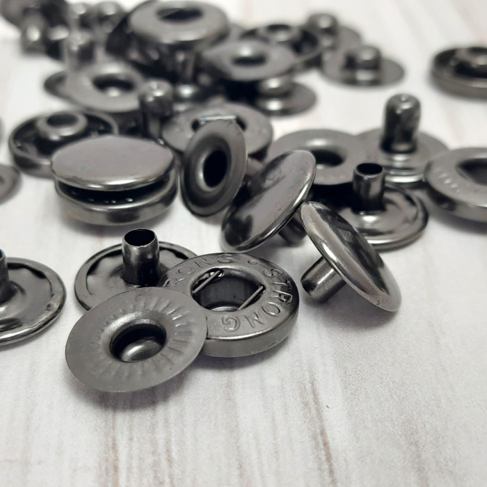 Кнопка Альфа 15мм (темне срібло)