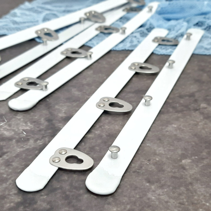 Бюск корсетний білий, 20 см, 4 застібки