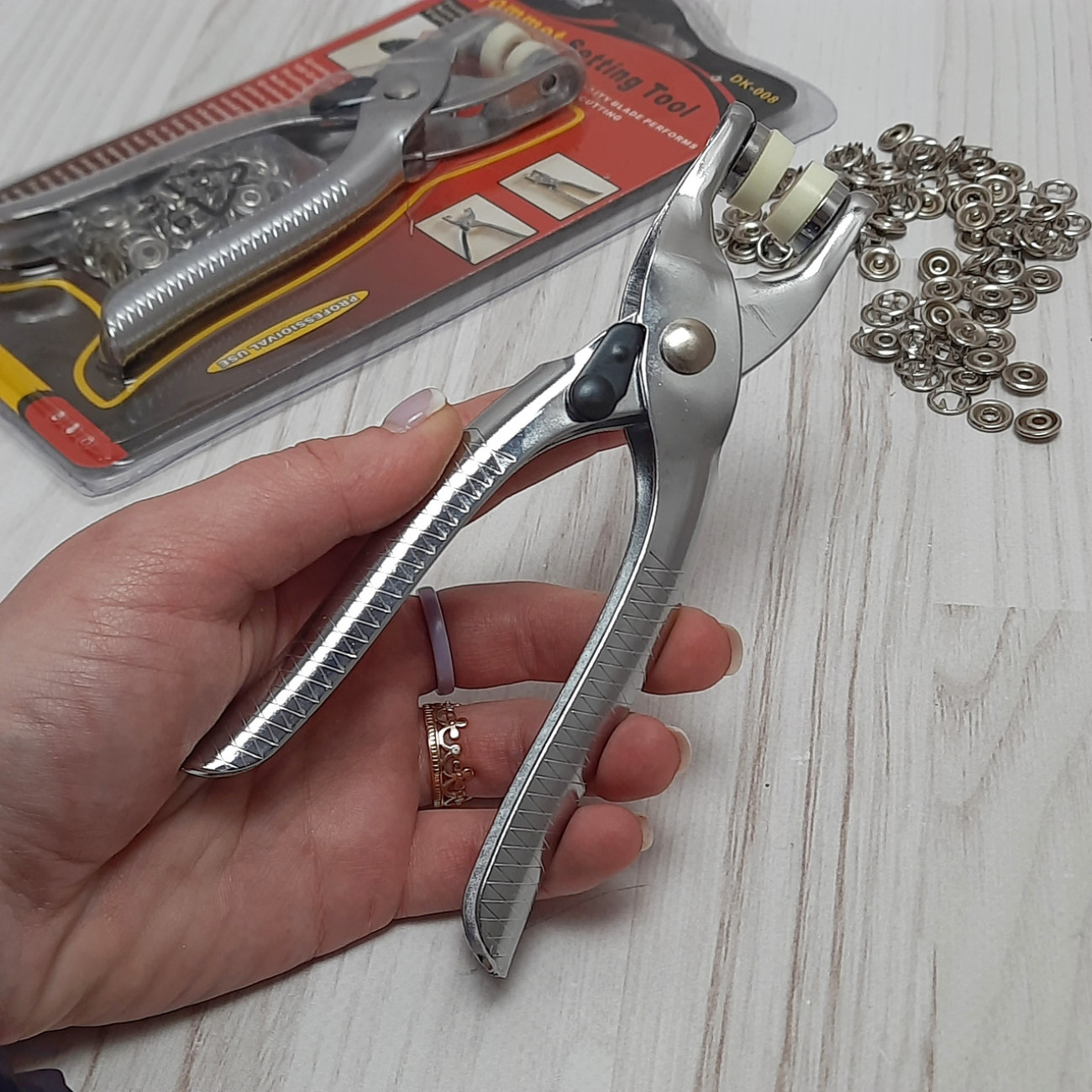 Ручний установник трикотажних кнопок Baby, розміром 9,5 мм