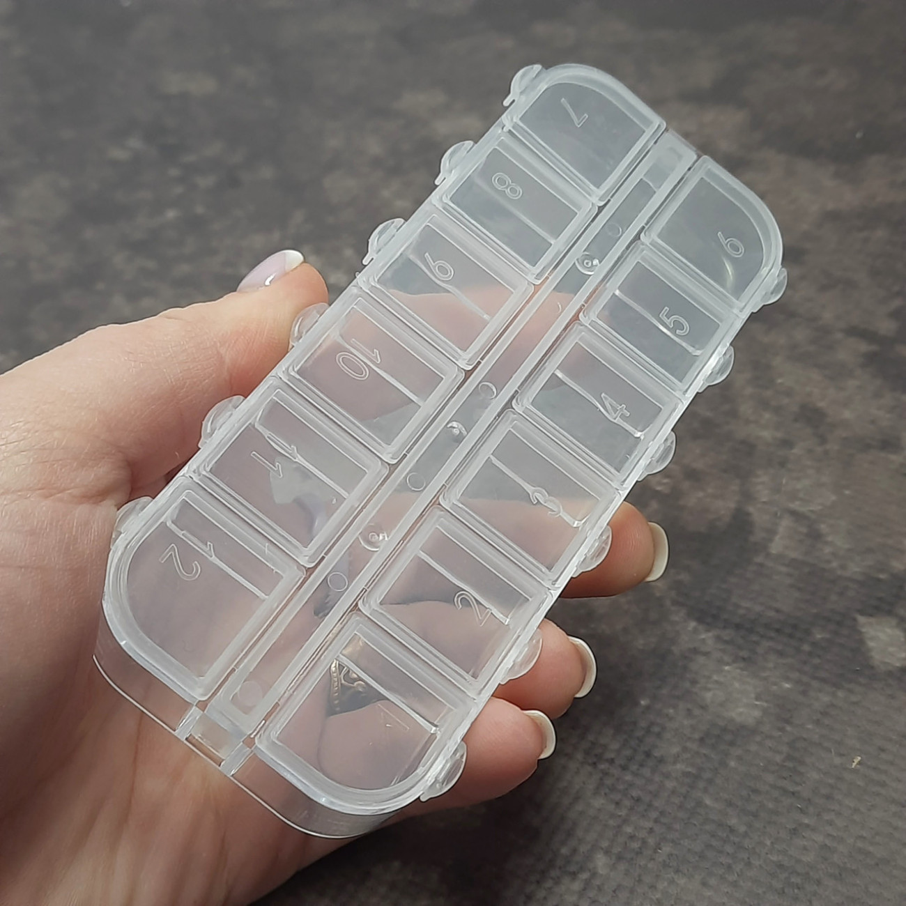 Органайзер для дрібниць, з пронумерованими комірками (12 шт), прозорий