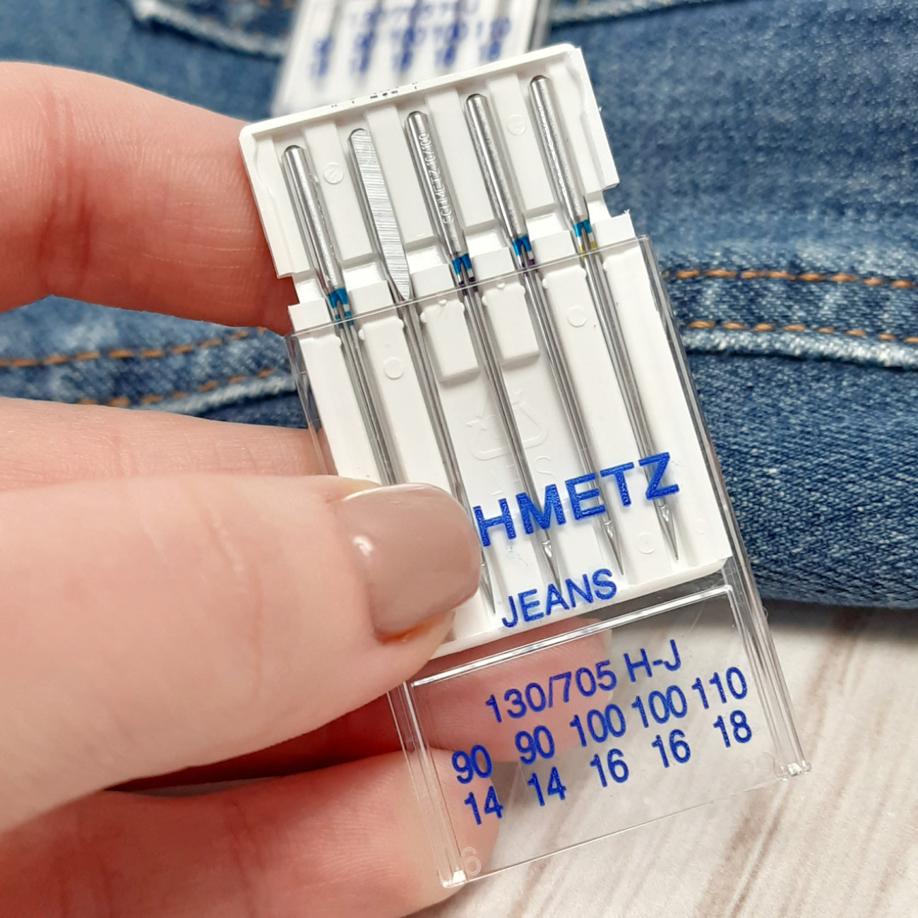 Голки Schmetz Jeans, MIX: 90(2), 100(2), 110(1)